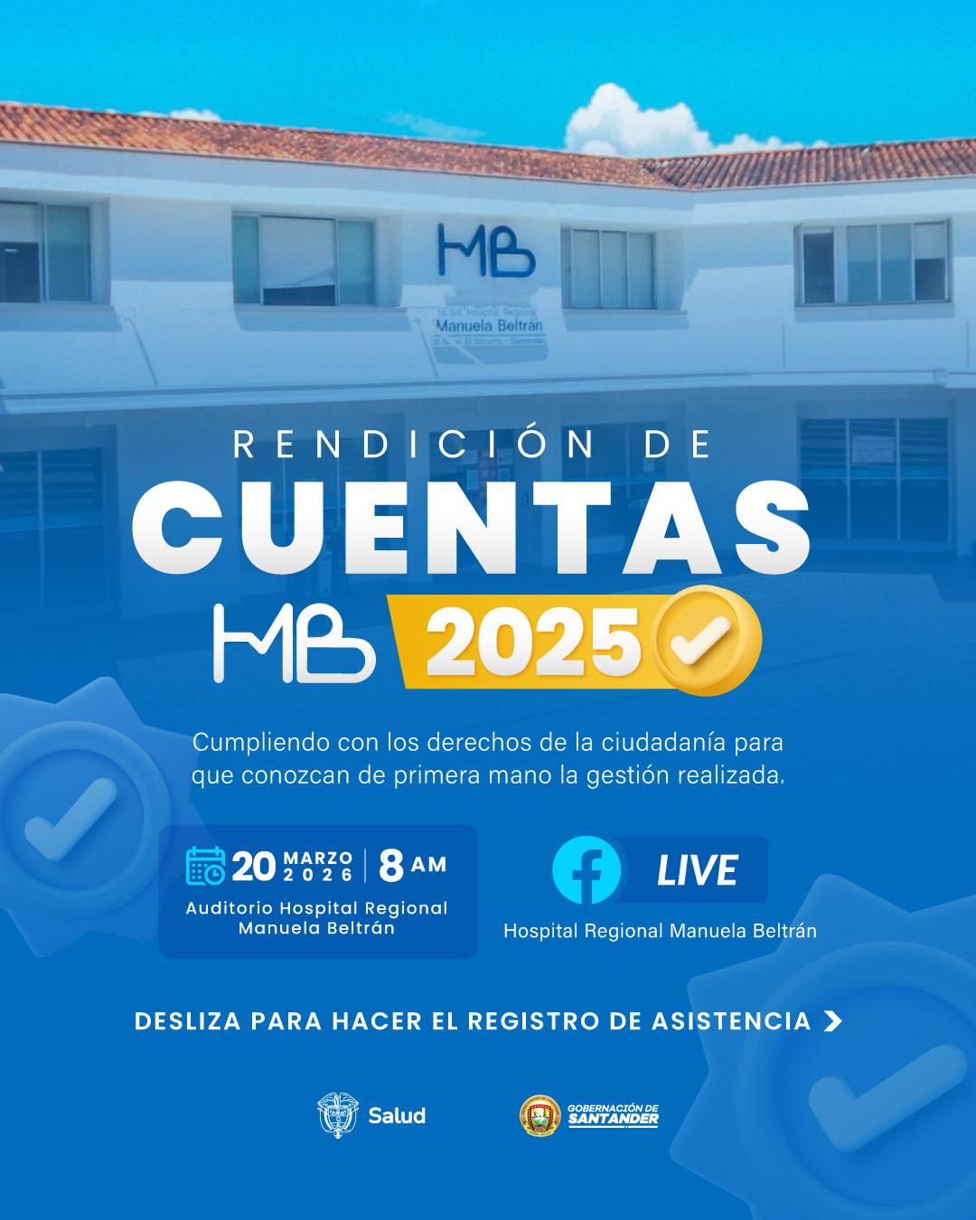Afiche promocional de la Rendición de Cuentas de la E.S.E.