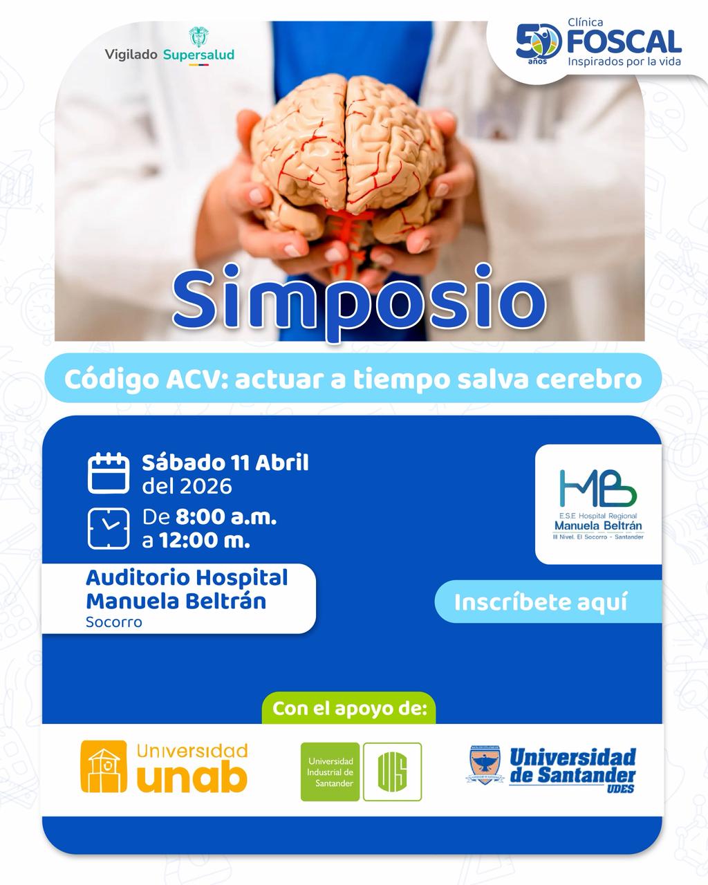 Pieza promocional del Simposio ACV Socorro 2026