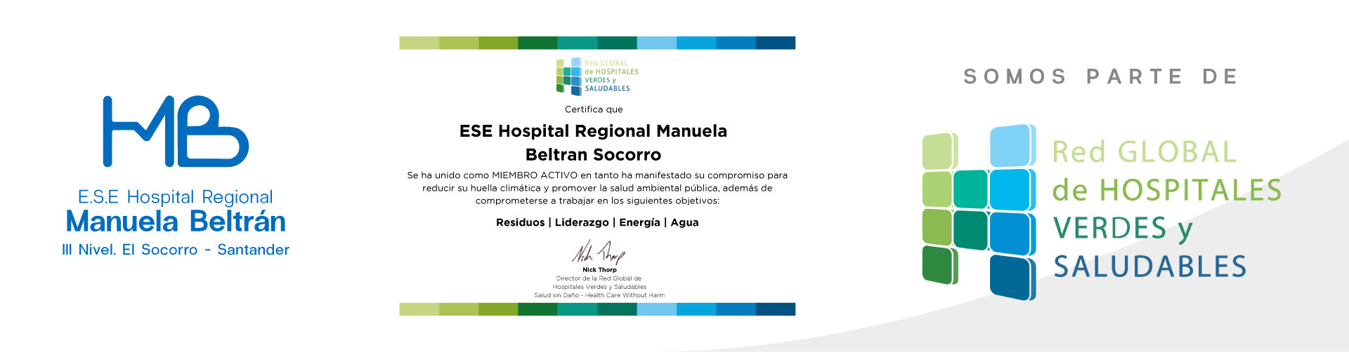 Pertenecemos a la Red Global de Hospitales Verdes y Saludables